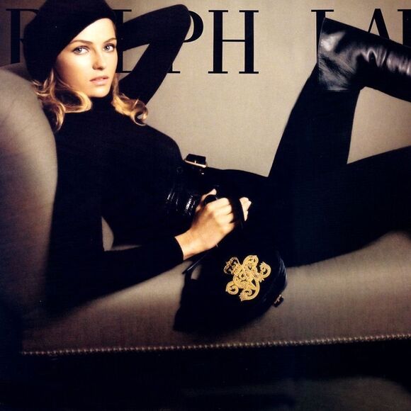 Ralph Lauren Black Cashmere Blend Jet Hematite Beaded Cable Knit Beanie main image 15
